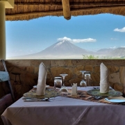 A table in the restaurant of Africa Safari Lake Natron