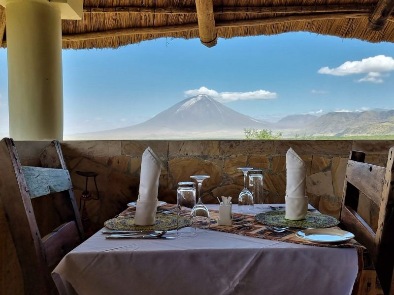 A table in the restaurant of Africa Safari Lake Natron