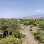 The view towards Natron lake from the restaurant